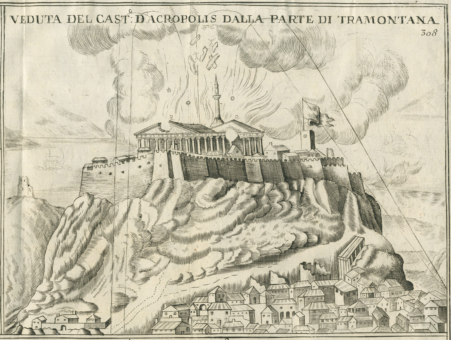 Veduta del Castello dAcropolis dalla parte di Tramontana Fanelli Francesco 1695