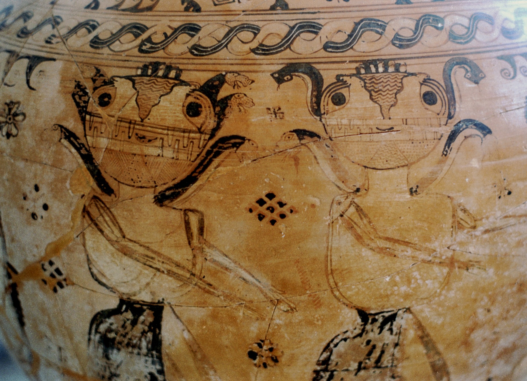 03 αμφορέα Gorgons Proto Attic neck amphora ca 650 BC Eleusis